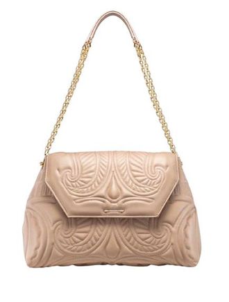 Okhtein Beige Lotus Shoulder Bag