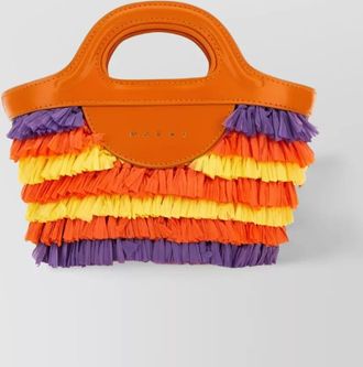 Marni leather fringe tote bag