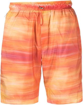 Ahluwalia Studio Shorts con fantasia tie dye - Arancione