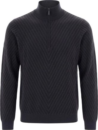 Emporio Armani Hoodies & sweatvesten, Heren, Blauw, M, Maglia Zip Operata