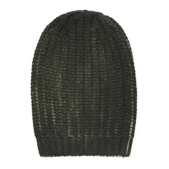 Avant Toi Gedistressed Gebreide Muts - Dames - Hoeden - Groen - ONE Size - Wol - Accessoires