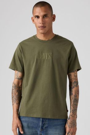 Levi's Classic Graphic Tee - Hombre - L - Verde / Serif Logo 1.2 Olive Night