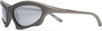 Balenciaga Bat Rechthoekige Zonnebril - Heren - Zonnebrillen - Grijs - 59 MM - Accessoires