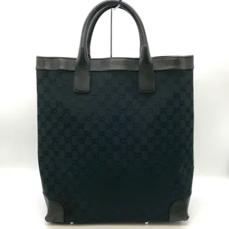 Gucci Gg Canvas Black Gg Canvas Handbag Tote Bag (Pre-Owned)