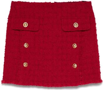 Versace Heritage tweed mini skirt - women - Virgin Wool/Cupro/Mohair/Polyamide/Viscose - 40 - Red