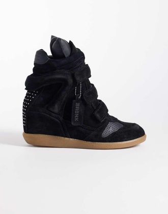 Bronx Jae-yy - Sneakers con zeppa in camoscio nere-Nero