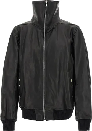 Rick Owens Giacca Blixa Dracucollar in pelle a collo alto - Nero