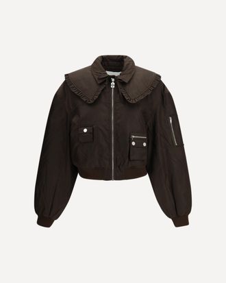 Ganni Duchesse Nylon Bomber Jacket Female 40
