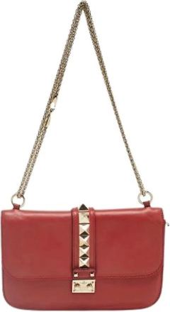 Valentino Pre-owned Cross Body Bags, female, Red, Size: ONE SIZE Pre-owned Leather Shoulder Bag