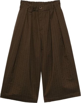 Uma Wang Plooibroek met wijde pijpen - Bruin