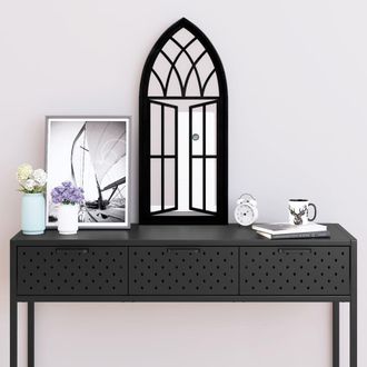 Berkfield Home Mirror Black 70x30 cm Iron for Indoor Use