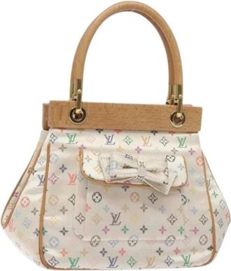 Louis Vuitton Pre-owned Vintage Satijnen Handtas - Dames - Vintage Handtas - Wit - ONE Size - Satijn - Vintage