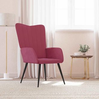 vidaXL Sill&oacute;n De Relax De Terciopelo Rojo Vino Tinto Vidaxl