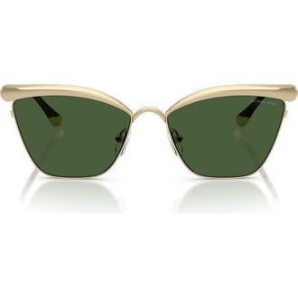 Michael Kors Scottsdale 56mm Cat Eye Sunglasses in Light Gold /Green at Nordstrom