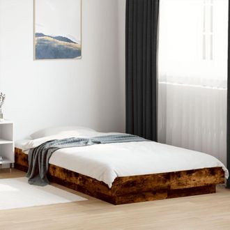 vidaXL Vidaxl - Estructura De Cama Madera De Ingenier&iacute;a Roble Ahumado 90x190 Cm