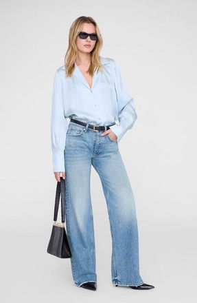 Anine Bing Bethany Shirt in Pale Blue at Nordstrom, Size Medium