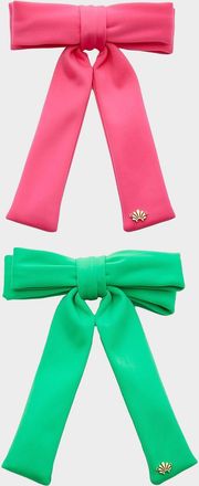 Lele Sadoughi Antoinette 2-Piece Neoprene Bow Barrette Set
