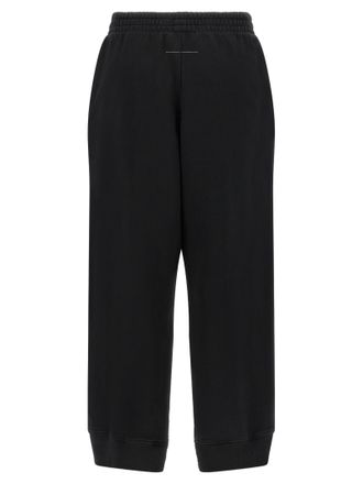 Maison Margiela Logo-Embroidered Cotton Joggers - Black