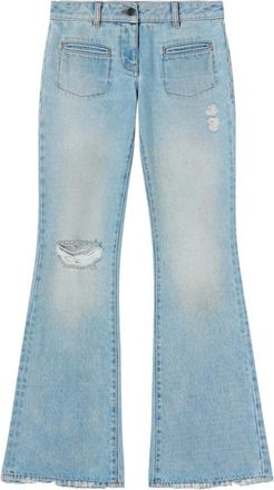 Palm Angels Lichtblauwe Bootcut Jeans - Dames - Flared Jeans - Blauw - W28 - Katoen - Jeans