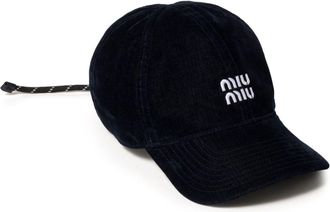 Miu Miu Cappello da baseball in velluto - Blu