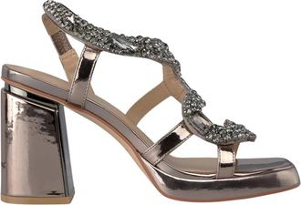 Alma En Pena Slang strass hoge hak sandaal - Dames - Sandalen met hakken - Grijs - 39 EU - Schoenen