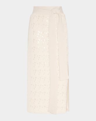 Ramy Brook Katarina Sequin Knit Midi Skirt