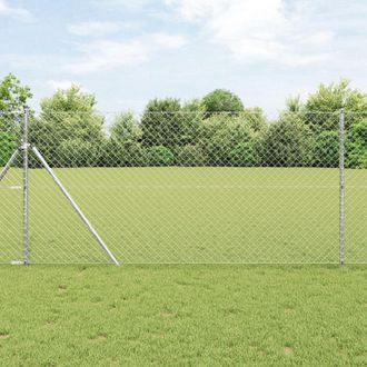 Berkfield Home Chain Link Fence 1.4x10 m Galvanised Steel