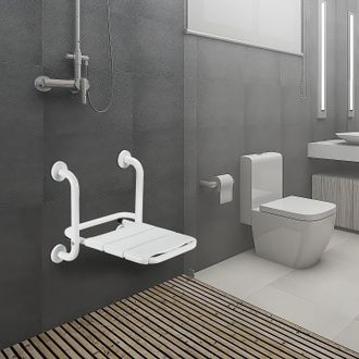 OEM Asiento De Ducha Plegable De Pared, Altura Regulable, Antideslizante, Soporta Hasta 120 Kg, Taburete De Ducha Para Personas Mayores Y Discapacitadas, 