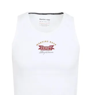 Martine Rose Logo-Embroidered Cotton Tank Top - White