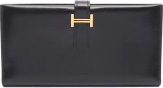 Herm&egrave;s 2004 Bearn lange portemonnee - Zwart