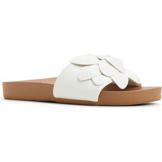 Roxy Flower Girl Slide Sandal in White at Nordstrom Rack, Size 10