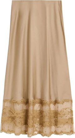By Malene Birger Dames, Rokken, Beige, Maat: XS Satijn