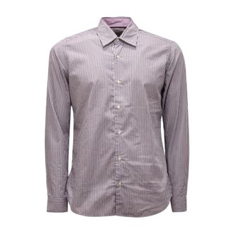 Etro Slim Fit Katoenen Overhemd - Heren - Casual Overhemden - Bruin - S - Katoen - Overhemden