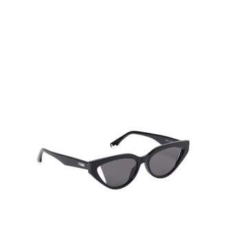 Fendi Accessoires, Dames, Zwart, ONE Size, Cat Eye Zonnebril Acetaat Frame