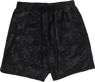 A Bathing Ape Solid Camo Bathing Ape Logo Shorts Black 1L30-153-310