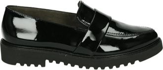 Paul Green Zwarte Instappers met Rubberen Zool - Dames - Loafers - Zwart - 38 1/2 EU - Schoenen