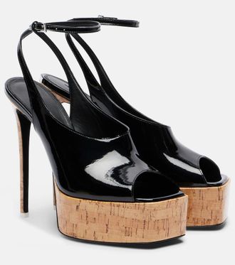 The Attico Ornella patent leather platform slingback pumps