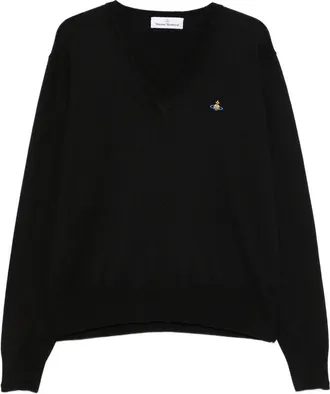 Vivienne Westwood Mark Orb-embroidered V-neck Sweater