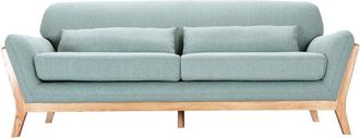 Miliboo Miliboo - Sof&aacute; Escandinavo 3 Plazas Azul Claro Patas Madera Yoko