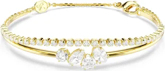 Swarovski Mesmera Bracelet, Mixed Cuts, White, 18K Gold Finish