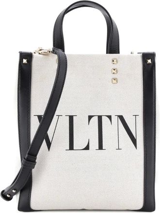Valentino Garavani Grande Plage VLTN canvas mini-shopper - Zwart