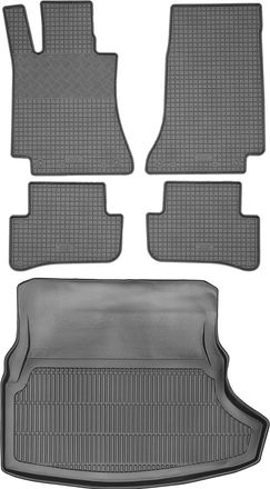 OEM Juego De Alfombrillas De Goma Para Coche Y Alfombrilla Para Maletero Para Mercedes Clase C W205 Sed&aacute;n (2014-2021)