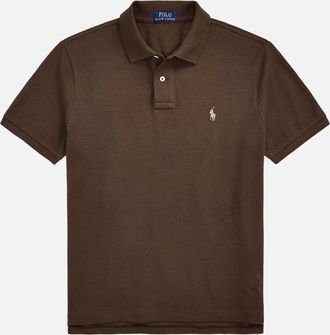Polo Ralph Lauren Mens Ralph Lauren Iconic mesh Polo Shirt - Nutmeg Brown - Size: 38