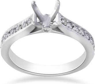 Pompeii3 1/3ct Diamond Engagement Semi Mount Ring 14K White Gold Size Selectable