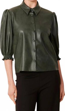 Dolce Cabo Faux Leather Elastic Cuff Top In Green