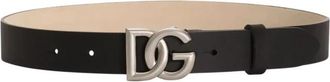 Dolce & Gabbana Cintura Logata - Heren - Riemen - Zwart - XL - Leer - Accessoires