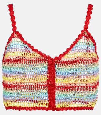 Anna Kosturova Top cropped in crochet di cotone