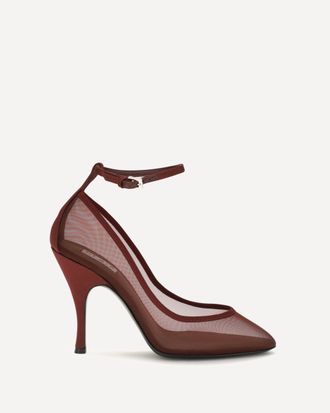 Alaia Nude Mesh Pumps Female 36
