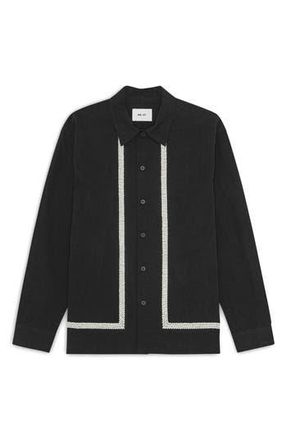Nn.07 Reed Embroidered Organic Cotton Shirt Jacket in Black at Nordstrom Rack, Size Xx-Large