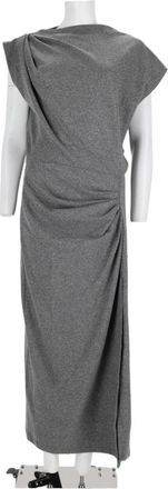 Isabel Marant Grey Relaxed-Fit Polyester-Blend Midi Dress
